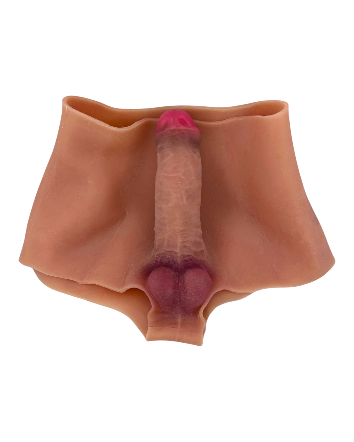Bóxer Power Boxer de silicón elástico con prótesis realista y orificio anal integrado, diseño versátil y dominante de Glow & Vibe.