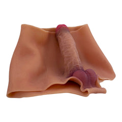 Bóxer Power Boxer de silicón elástico con prótesis realista y orificio anal integrado, diseño versátil y dominante de Glow & Vibe.
