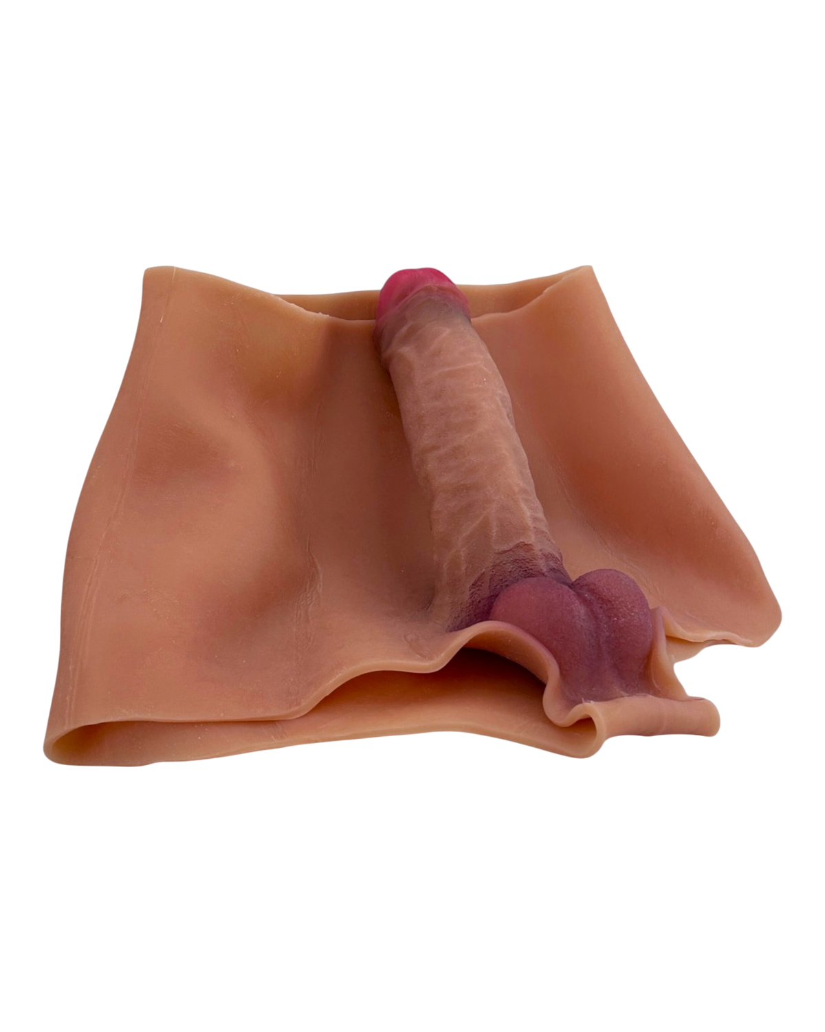 Bóxer Power Boxer de silicón elástico con prótesis realista y orificio anal integrado, diseño versátil y dominante de Glow & Vibe.
