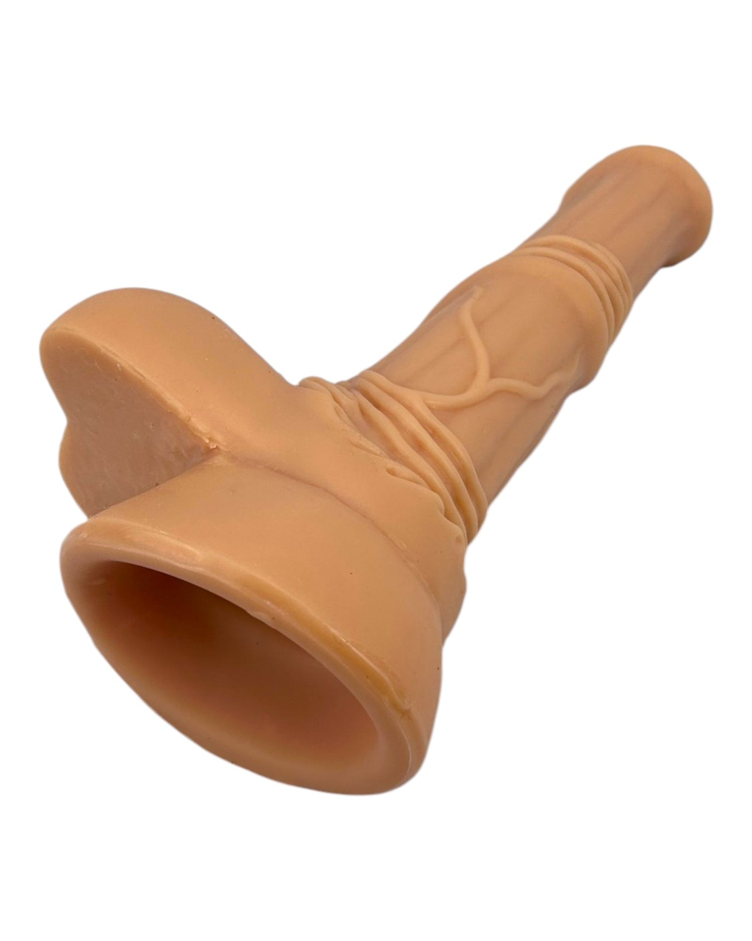 Dildo de caballo Play Horse flexible con testículos, diseño realista y potente, marca Glow & Vibe.
