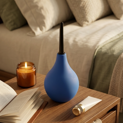 Ducha anal Max Pleasure de silicón suave con plug estimulador de próstata, diseño cómodo y funcional de Glow & Vibe.
