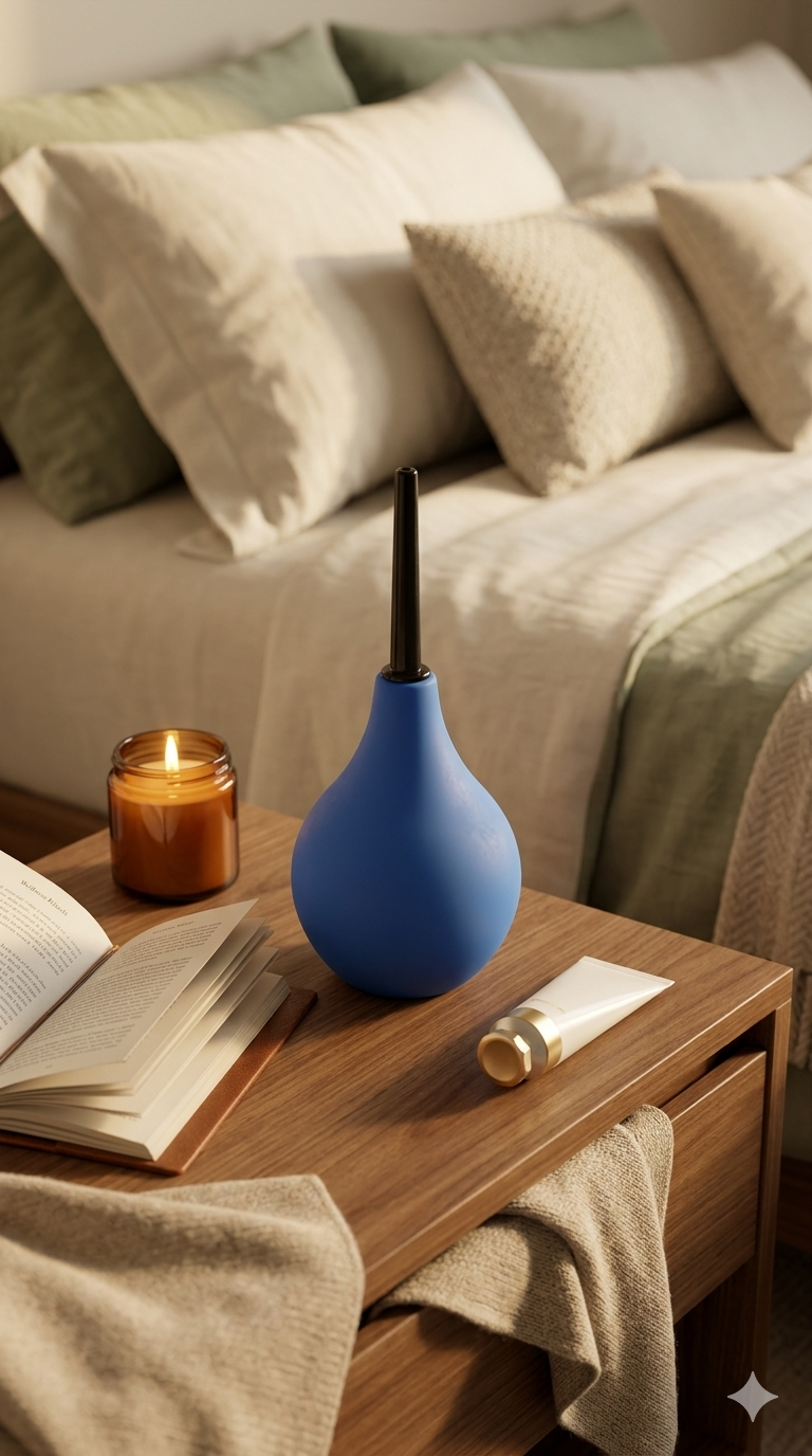 Ducha anal Max Pleasure de silicón suave con plug estimulador de próstata, diseño cómodo y funcional de Glow & Vibe.