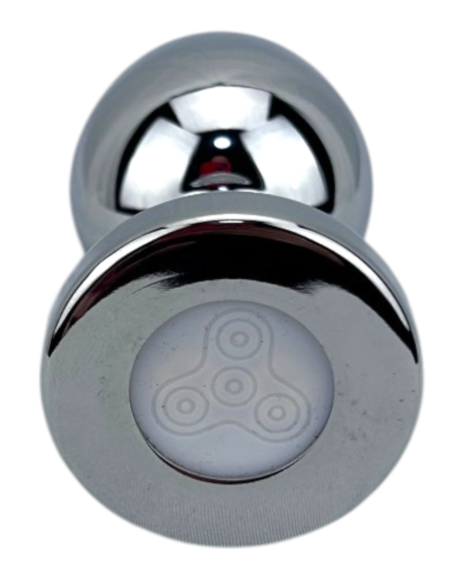 Plug metálico Gema Glow con luz y gema brillante, diseño luminoso y glamuroso de Glow & Vibe.