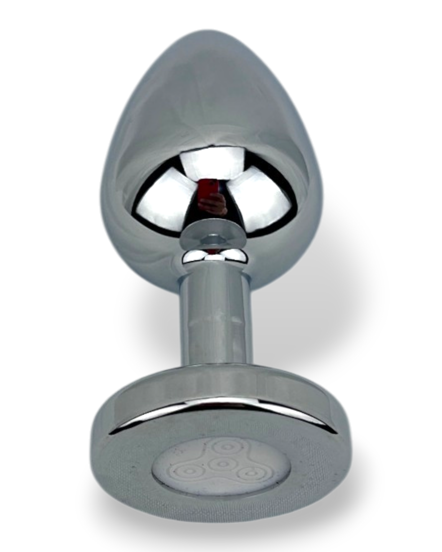 Plug metálico Gema Glow con luz y gema brillante, diseño luminoso y glamuroso de Glow & Vibe.