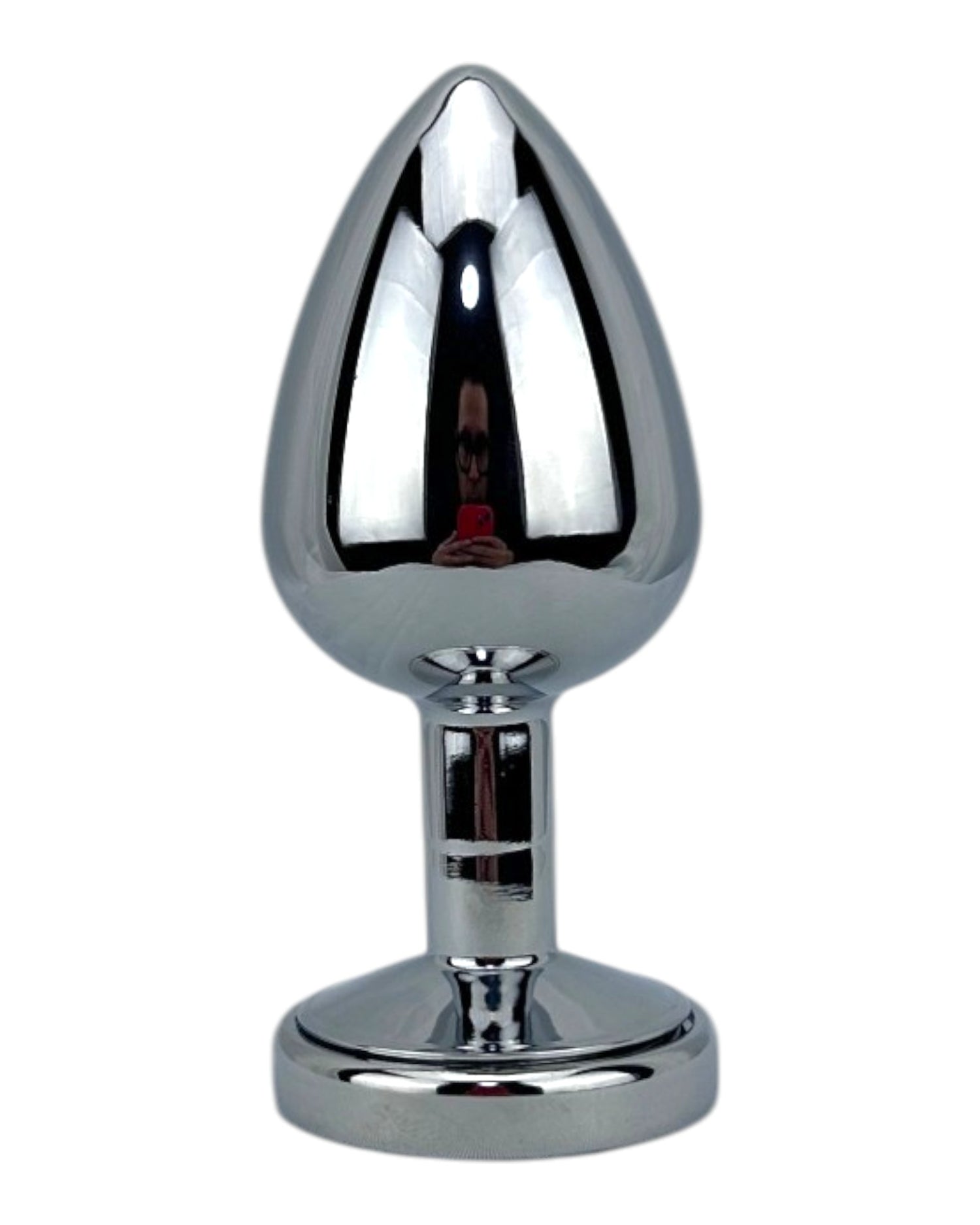 Plug metálico Gema Glow con luz y gema brillante, diseño luminoso y glamuroso de Glow & Vibe.