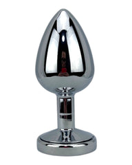 Plug metálico Gema Glow con luz y gema brillante, diseño luminoso y glamuroso de Glow & Vibe.