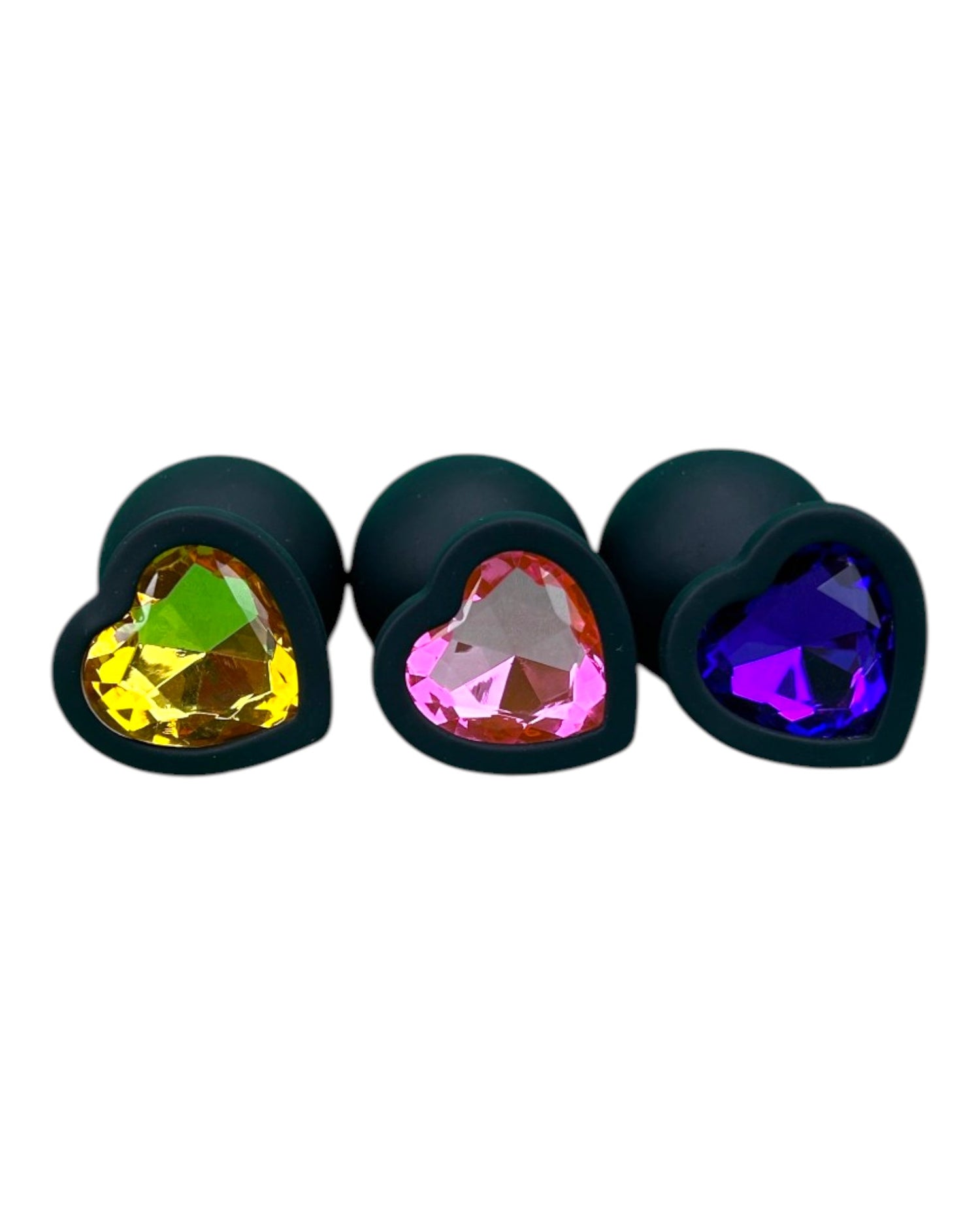 Plug anal Gema Dark de silicón negro con gema redonda brillante, diseño elegante y misterioso de Glow & Vibe.