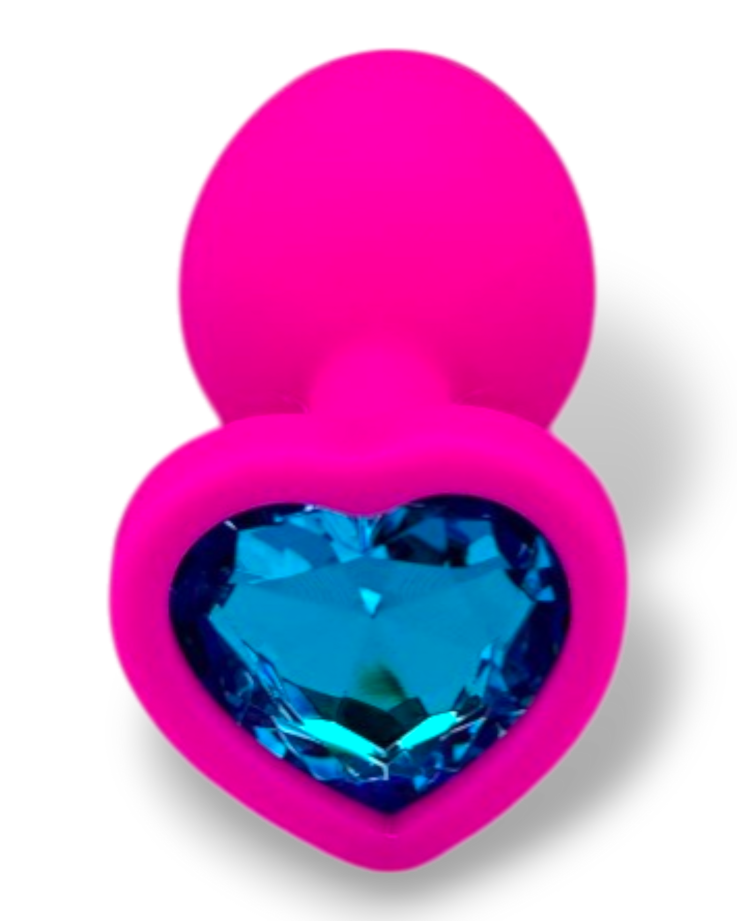 Plug anal Gema Bright de silicón suave con gema redonda, disponible en negro y rosa neón, diseño brillante de Glow & Vibe.