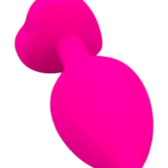 Plug anal Gema Bright de silicón suave con gema redonda, disponible en negro y rosa neón, diseño brillante de Glow & Vibe.