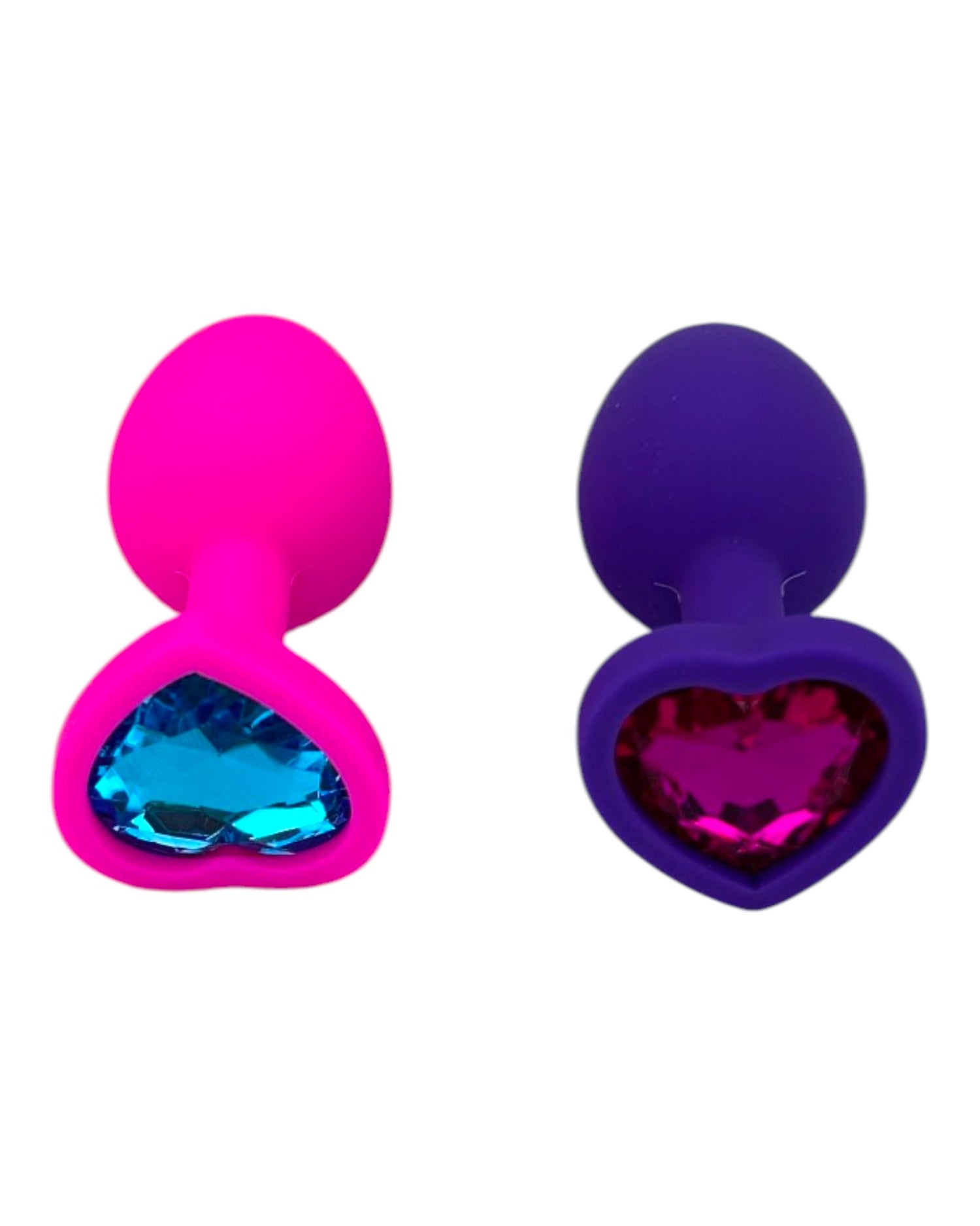 Plug anal Gema Bright de silicón suave con gema redonda, disponible en negro y rosa neón, diseño brillante de Glow & Vibe.