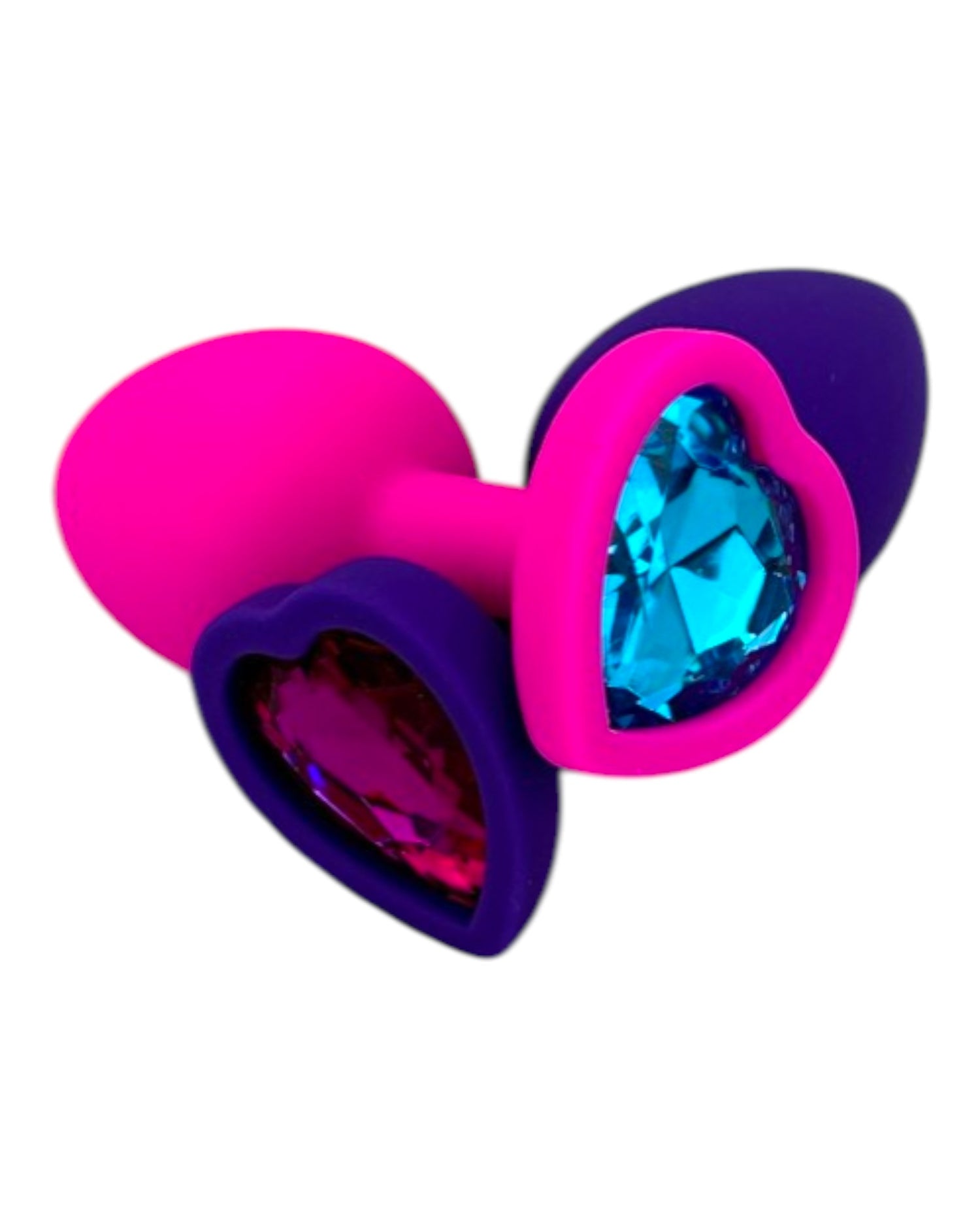 Plug anal Gema Bright de silicón suave con gema redonda, disponible en negro y rosa neón, diseño brillante de Glow & Vibe.