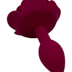 Plug anal Rose Love de silicón suave con base en forma de rosa, diseño romántico y elegante de Glow & Vibe.