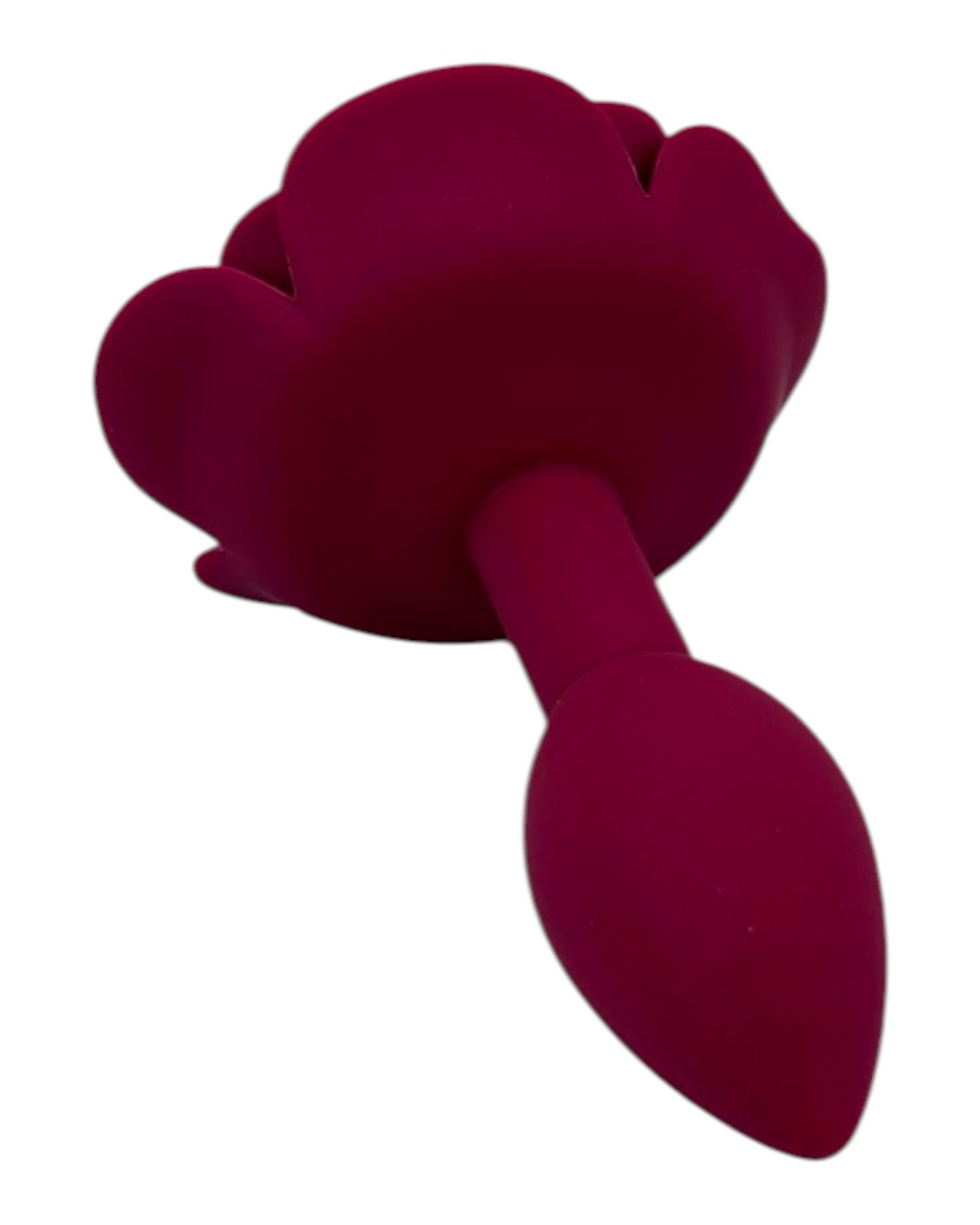 Plug anal Rose Love de silicón suave con base en forma de rosa, diseño romántico y elegante de Glow & Vibe.