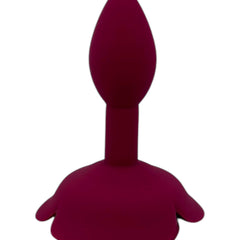 Plug anal Rose Love de silicón suave con base en forma de rosa, diseño romántico y elegante de Glow & Vibe.