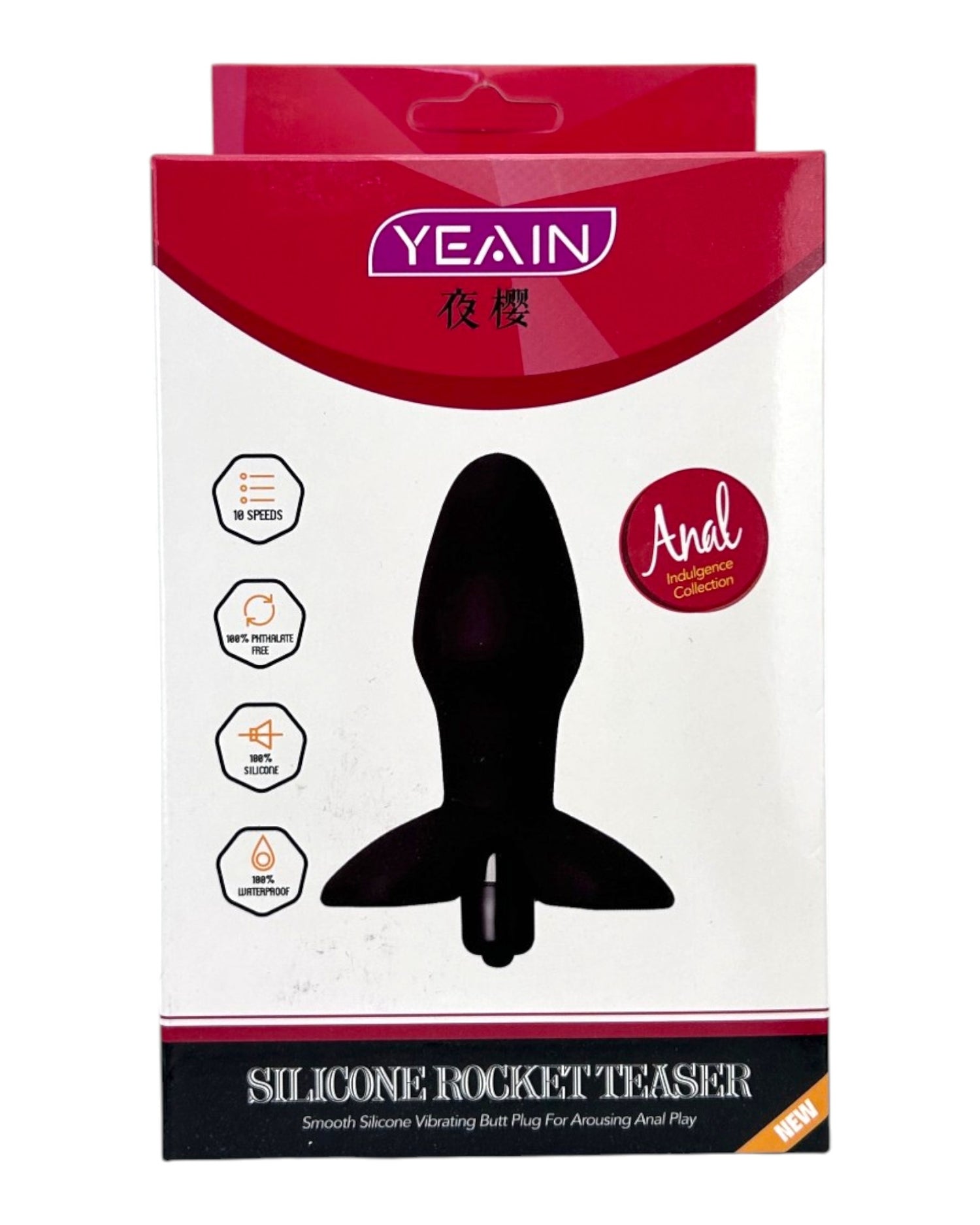 Plug anal Rocket Plug de silicón suave con 10 funciones de vibración, textura sedosa y diseño moderno de Glow & Vibe.