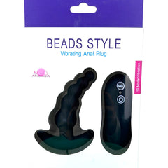 Plug anal Beads Plug de silicón suave con forma de esferas y 10 funciones de vibración, marca Glow & Vibe.