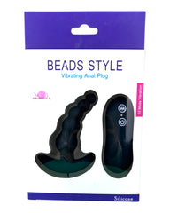 Plug anal Beads Plug de silicón suave con forma de esferas y 10 funciones de vibración, marca Glow & Vibe.