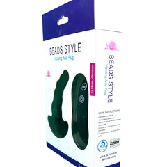 Plug anal Beads Plug de silicón suave con forma de esferas y 10 funciones de vibración, marca Glow & Vibe.