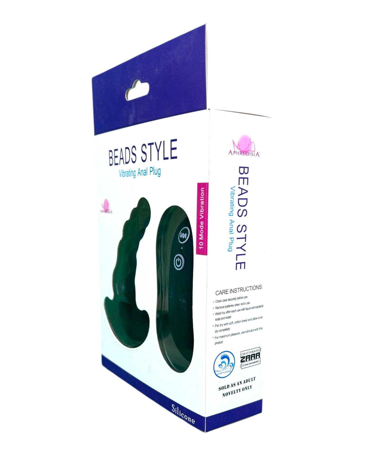 Plug anal Beads Plug de silicón suave con forma de esferas y 10 funciones de vibración, marca Glow & Vibe.