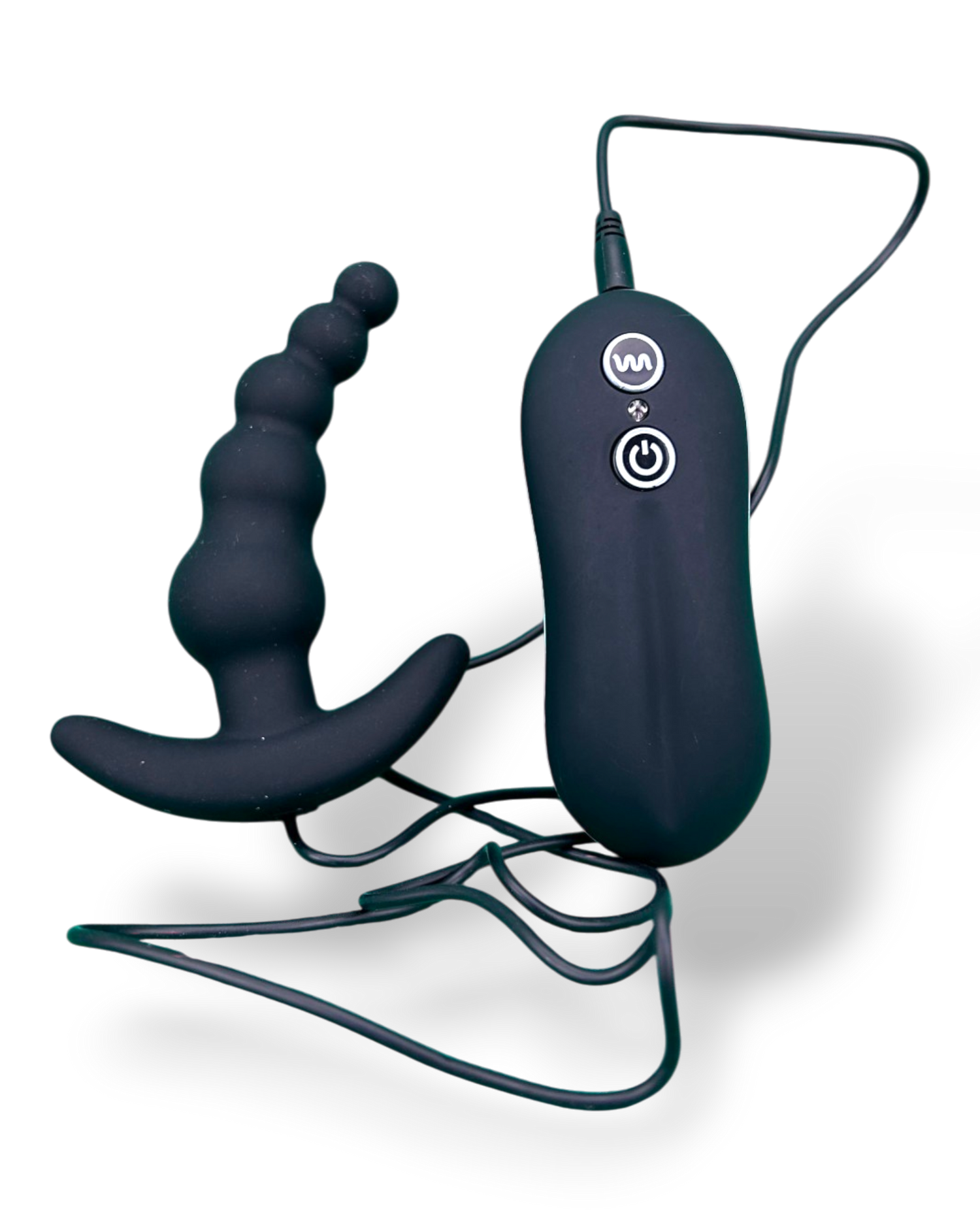 Plug anal Beads Plug de silicón suave con forma de esferas y 10 funciones de vibración, marca Glow & Vibe.