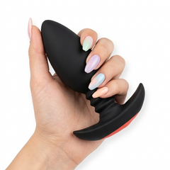 Plug anal Intense Plug de silicón suave, resistente al agua, con 9 funciones de vibración, diseño elegante Glow & Vibe.