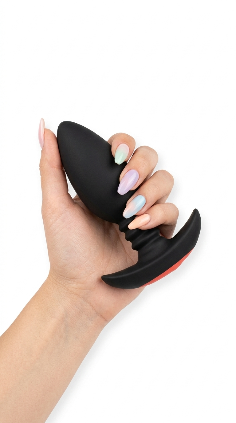 Plug anal Intense Plug de silicón suave, resistente al agua, con 9 funciones de vibración, diseño elegante Glow & Vibe.