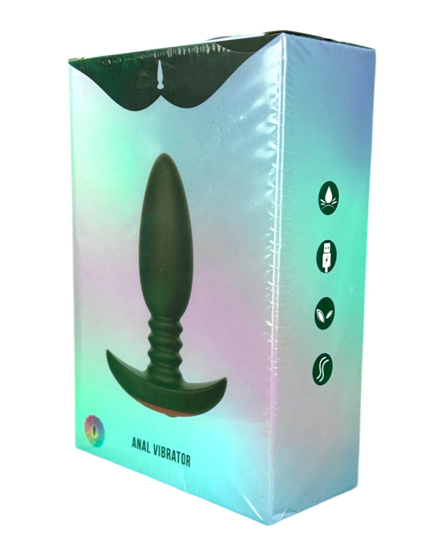 Plug anal Intense Plug de silicón suave, resistente al agua, con 9 funciones de vibración, diseño elegante Glow & Vibe.