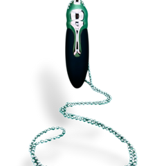 Collar anal Pearl Chain de silicón suave con 10 funciones de vibración y esferas brillantes, diseño elegante de Glow & Vibe.