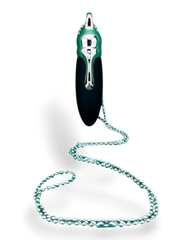 Collar anal Pearl Chain de silicón suave con 10 funciones de vibración y esferas brillantes, diseño elegante de Glow & Vibe.