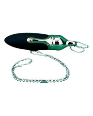 Collar anal Pearl Chain de silicón suave con 10 funciones de vibración y esferas brillantes, diseño elegante de Glow & Vibe.