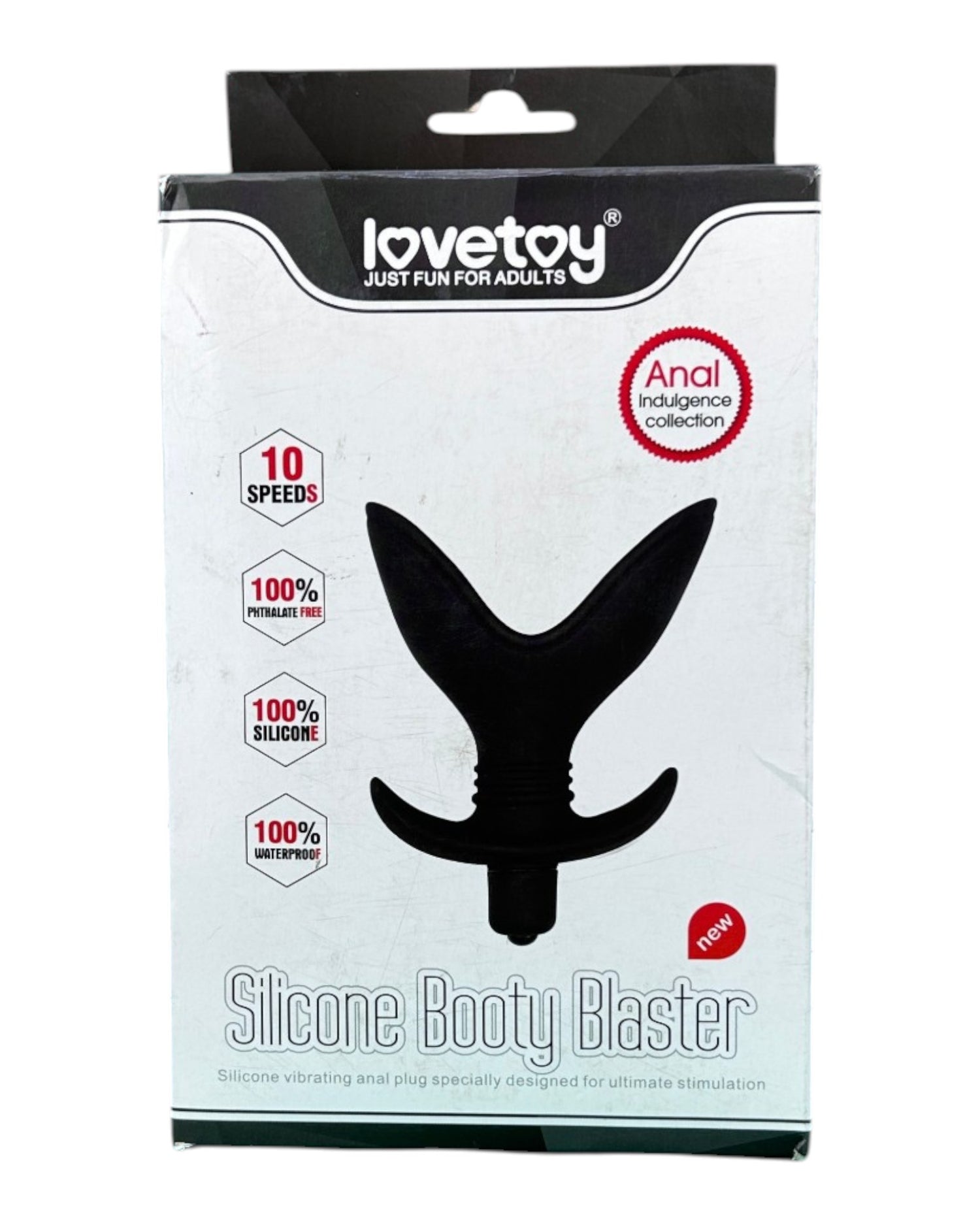 Plug anal Booty Blast de silicón suave con 10 funciones de vibración, diseño ergonómico y potente de Glow & Vibe.