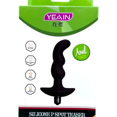 Plug anal P-Spot Vibe de silicón suave para estimulación prostática, con 10 funciones de vibración, marca Glow & Vibe.