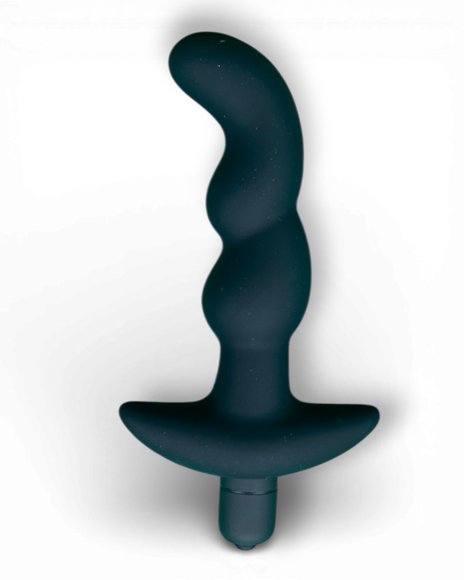 Plug anal P-Spot Vibe de silicón suave para estimulación prostática, con 10 funciones de vibración, marca Glow & Vibe.