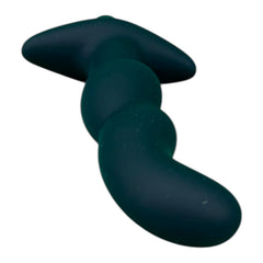 Plug anal P-Spot Vibe de silicón suave para estimulación prostática, con 10 funciones de vibración, marca Glow & Vibe.