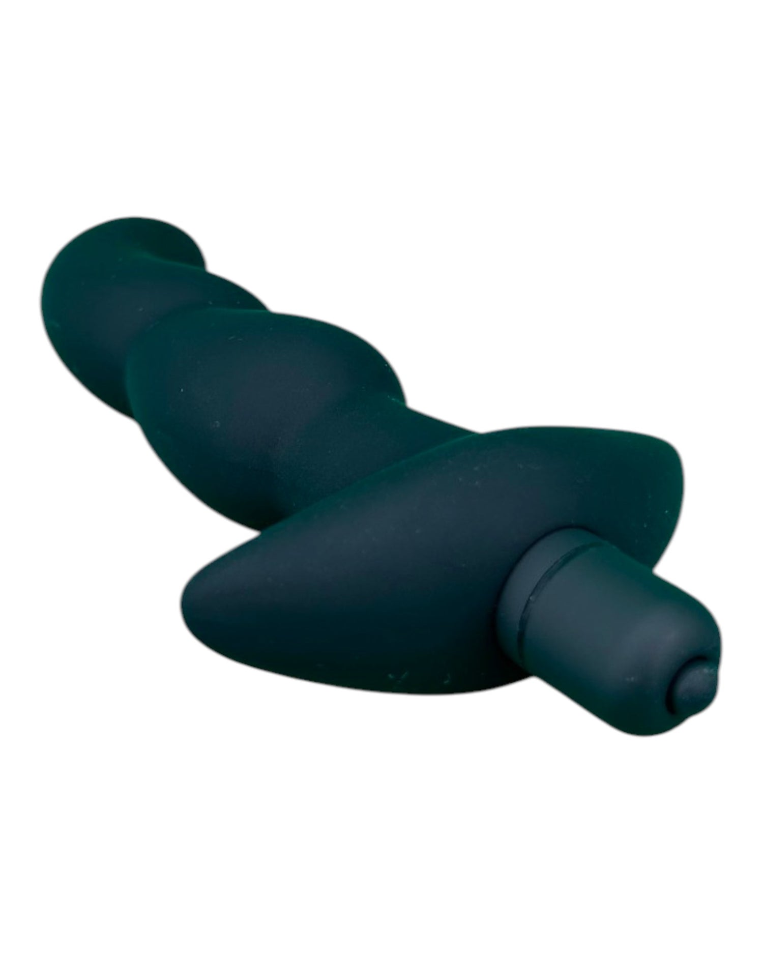 Plug anal P-Spot Vibe de silicón suave para estimulación prostática, con 10 funciones de vibración, marca Glow & Vibe.