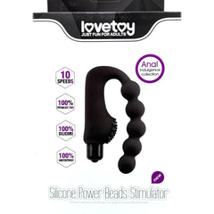 Plug anal Power Beads de silicón suave con esferas y 10 funciones de vibración, diseño sofisticado Glow & Vibe.