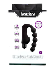 Plug anal Power Beads de silicón suave con esferas y 10 funciones de vibración, diseño sofisticado Glow & Vibe.