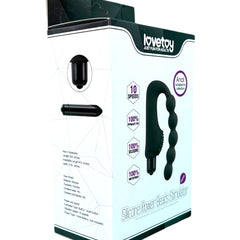 Plug anal Power Beads de silicón suave con esferas y 10 funciones de vibración, diseño sofisticado Glow & Vibe.