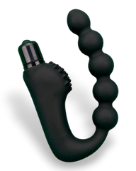 Plug anal Power Beads de silicón suave con esferas y 10 funciones de vibración, diseño sofisticado Glow & Vibe.