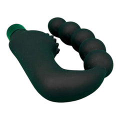 Plug anal Power Beads de silicón suave con esferas y 10 funciones de vibración, diseño sofisticado Glow & Vibe.
