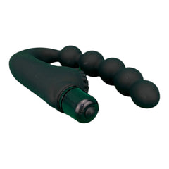 Plug anal Power Beads de silicón suave con esferas y 10 funciones de vibración, diseño sofisticado Glow & Vibe.