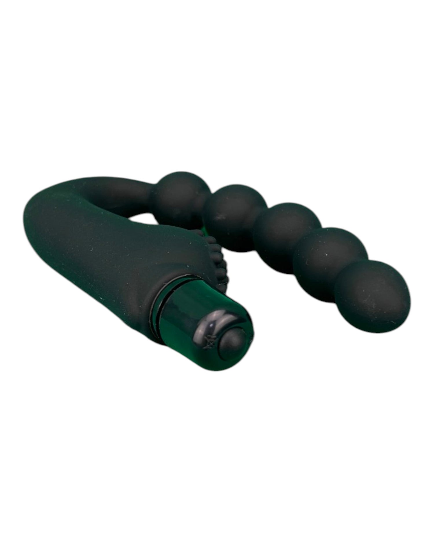 Plug anal Power Beads de silicón suave con esferas y 10 funciones de vibración, diseño sofisticado Glow & Vibe.