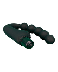 Plug anal Power Beads de silicón suave con esferas y 10 funciones de vibración, diseño sofisticado Glow & Vibe.