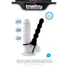 Plug anal Rock Beads de silicón suave con diseño de esfera y vibración sencilla, accesorio práctico Glow & Vibe.