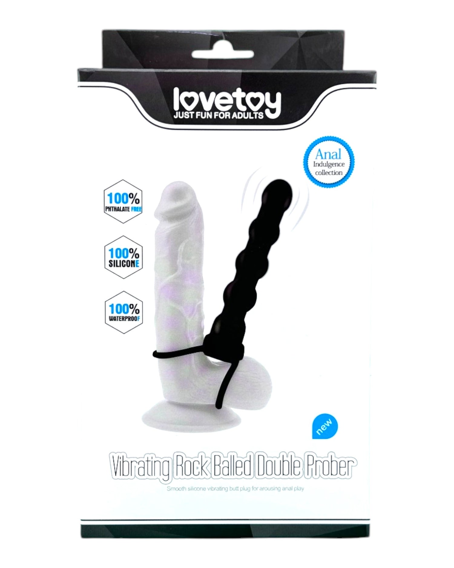 Plug anal Rock Beads de silicón suave con diseño de esfera y vibración sencilla, accesorio práctico Glow & Vibe.