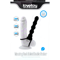 Plug anal Rock Beads de silicón suave con diseño de esfera y vibración sencilla, accesorio práctico Glow & Vibe.