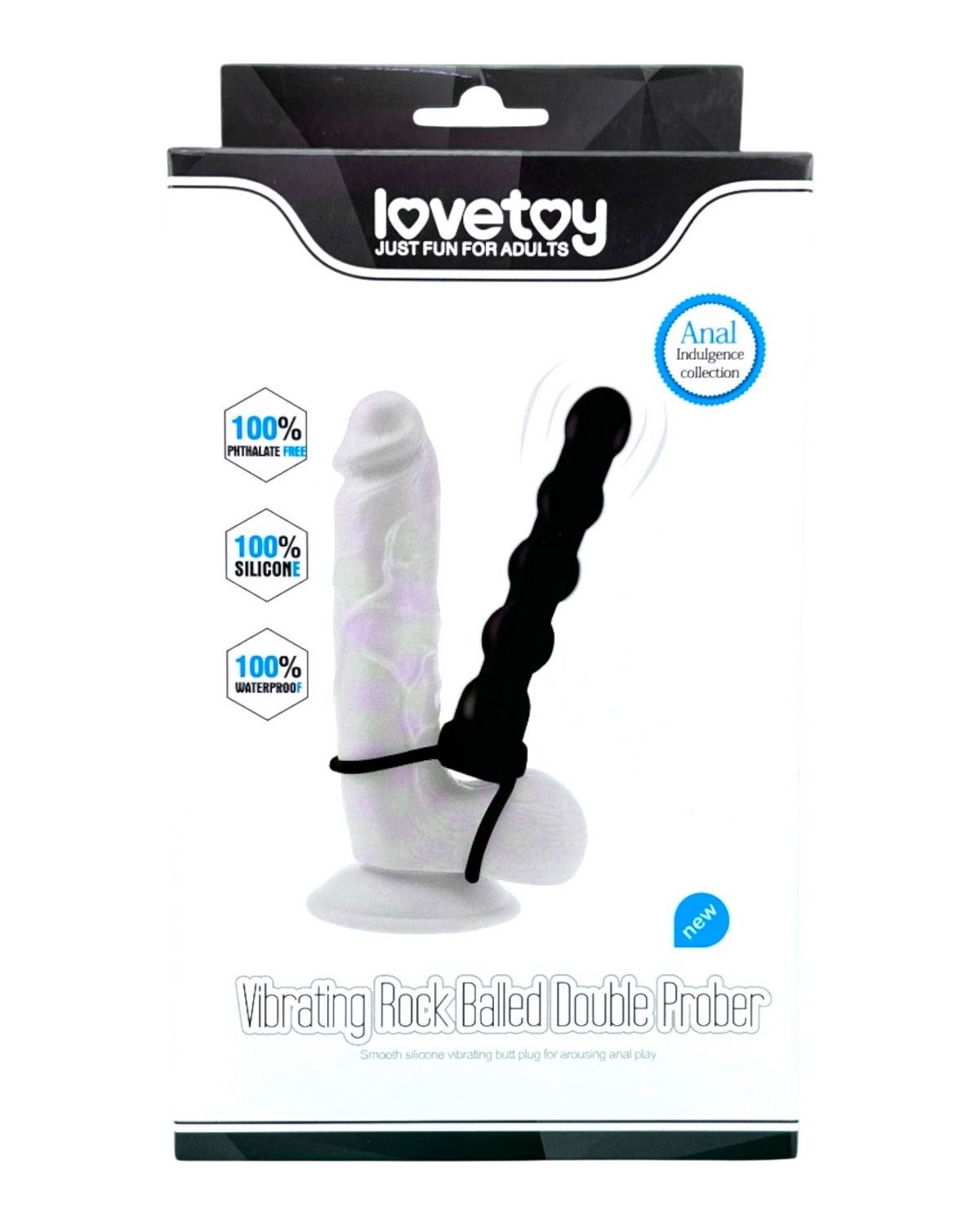 Plug anal Rock Beads de silicón suave con diseño de esfera y vibración sencilla, accesorio práctico Glow & Vibe.