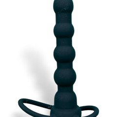 Plug anal Rock Beads de silicón suave con diseño de esfera y vibración sencilla, accesorio práctico Glow & Vibe.