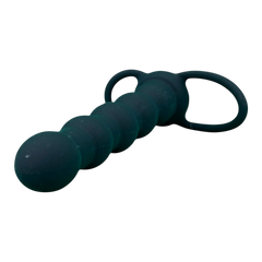 Plug anal Rock Beads de silicón suave con diseño de esfera y vibración sencilla, accesorio práctico Glow & Vibe.