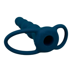 Plug anal Rock Beads de silicón suave con diseño de esfera y vibración sencilla, accesorio práctico Glow & Vibe.